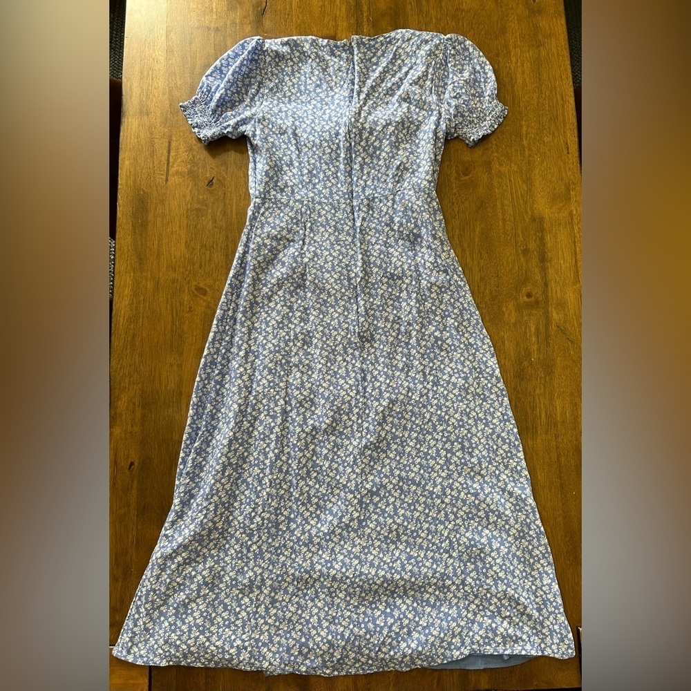 Bardot Light Blue Floral Midi Dress Size S - Picture 10 of 11